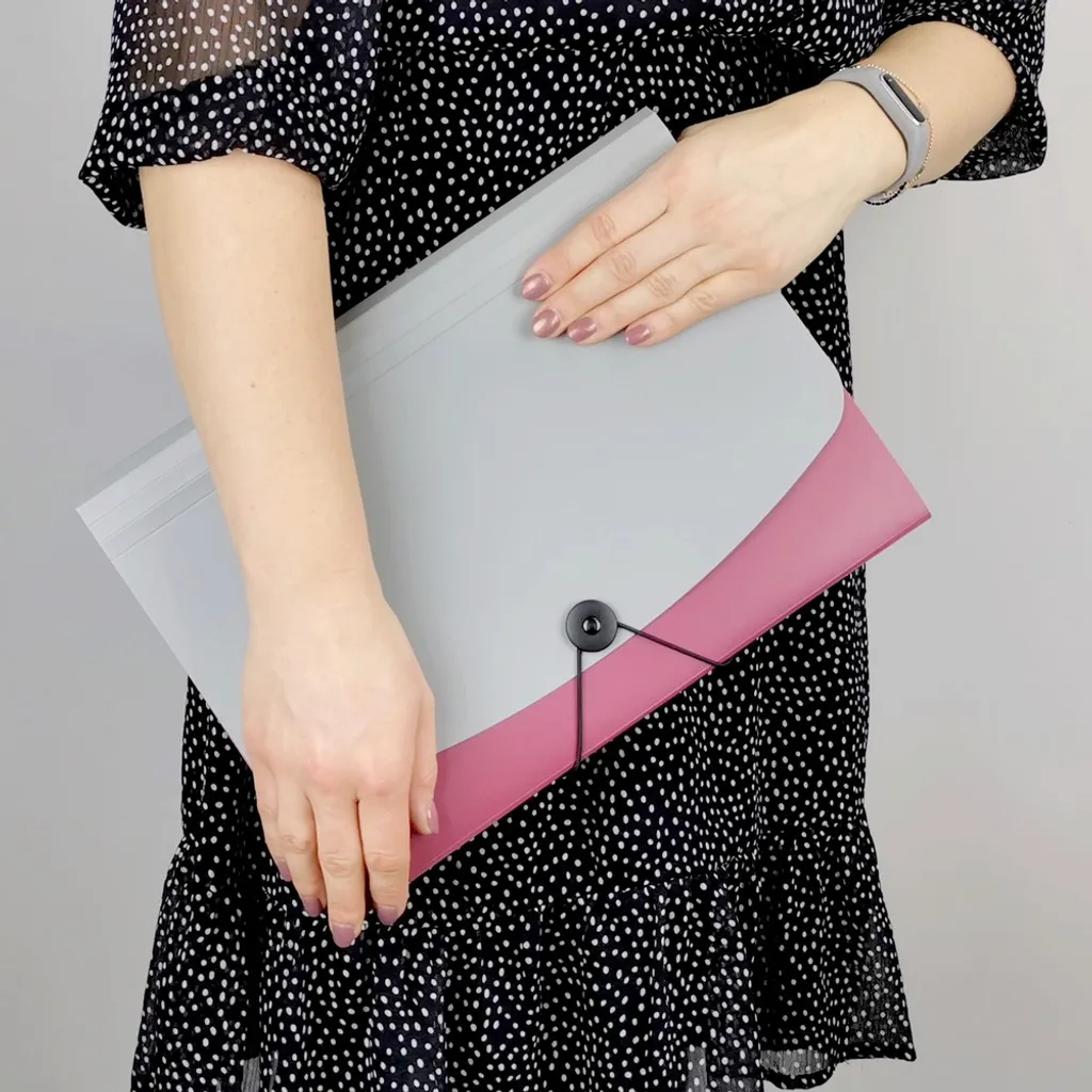 D.RECT 5888 Classeur à 12 Compartiments A4 Rouge - Organiseur de Documents