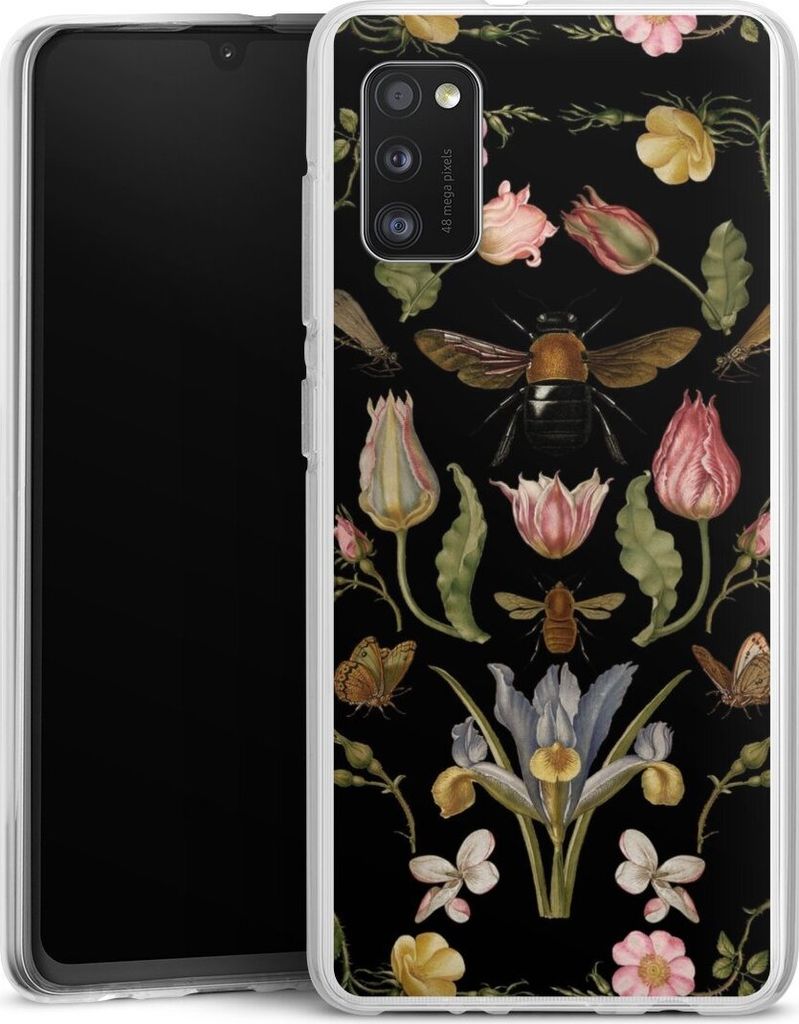 DeinDesign Handyhülle für Samsung Galaxy A41 Silikon Hülle Case Smartphone Schutzhülle Biene Blumenkranz Blüte