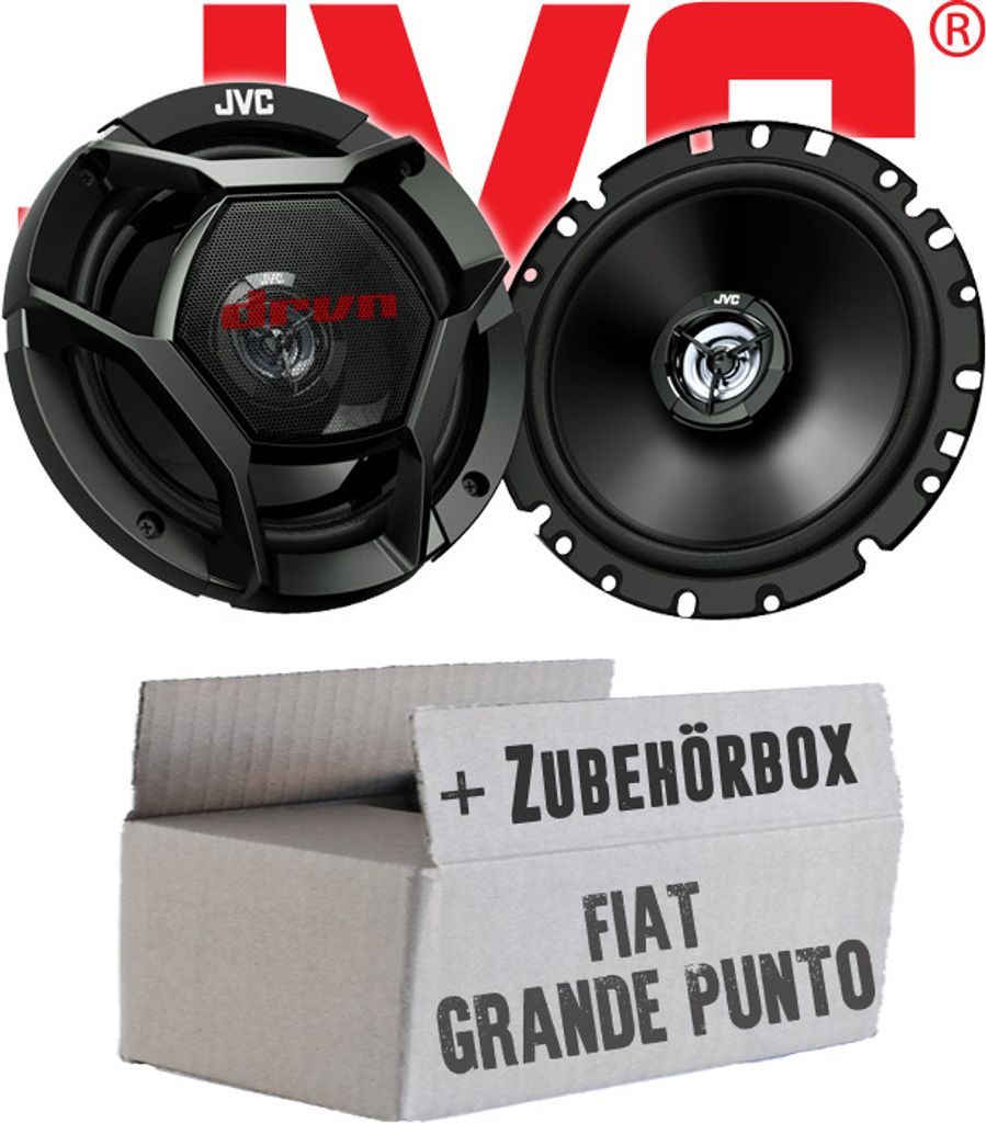JVC CS-DR1720 - 16,5cm 2-Wege Koax-Lautsprecher - Einbauset passend für Fiat Grande Punto 199 Front - justSOUND