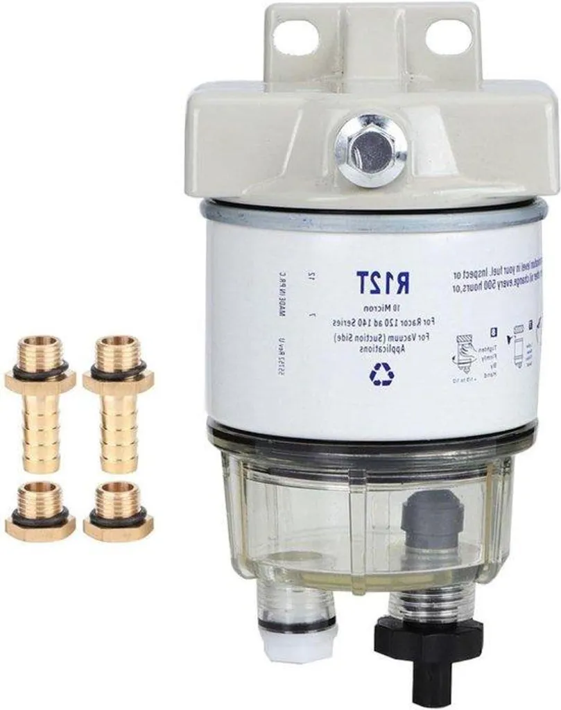 Filtre à carburant diesel et séparateur d'eau pour moteur marin 1/4 NPT