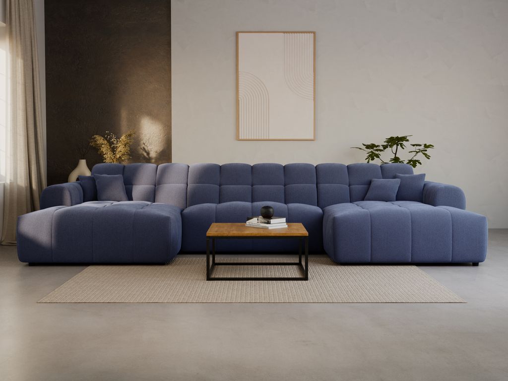 LetSit Ecksofa Andrea U Curio Universal Freistehendes Loungesofa Bequemes Ecksofa zum Entspannen Schmutzabweisend Für Wohnzimmer Schlafzimmer Dunk...