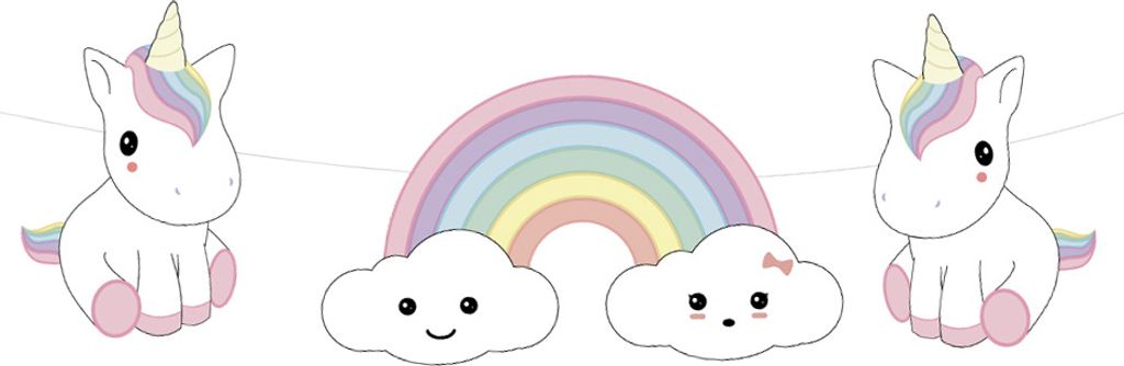 Einhornbaby Papier-Girlande 3,50 m