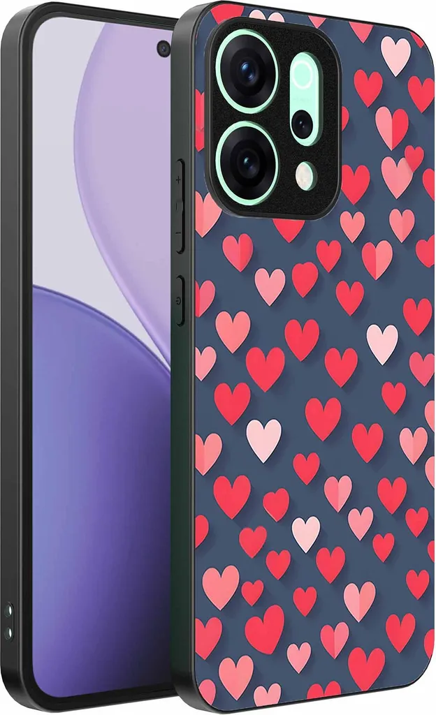 Custodia Oppo Reno 14 Pro Cuore Rosa Rosso - Cover TPU Smartphonics