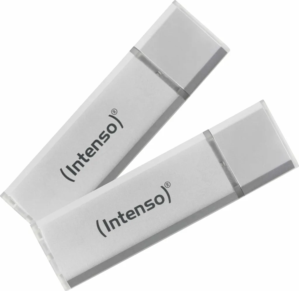 Clé USB 32 Go pour Sauvegarde et Transfert Intenso Ultra Line Silver x2