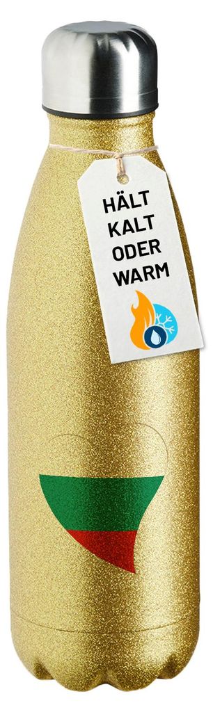 Huuraa Trinkflasche Bulgarien Flagge Herz 500ml Gold Edelstahl Wasserflasche Trinkflasche Geschenkidee