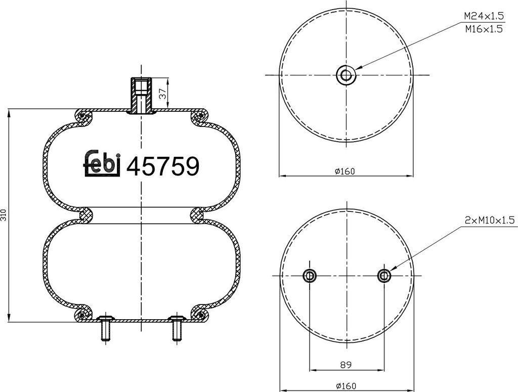 Federbalg, Luftfederung FEBI 45759
