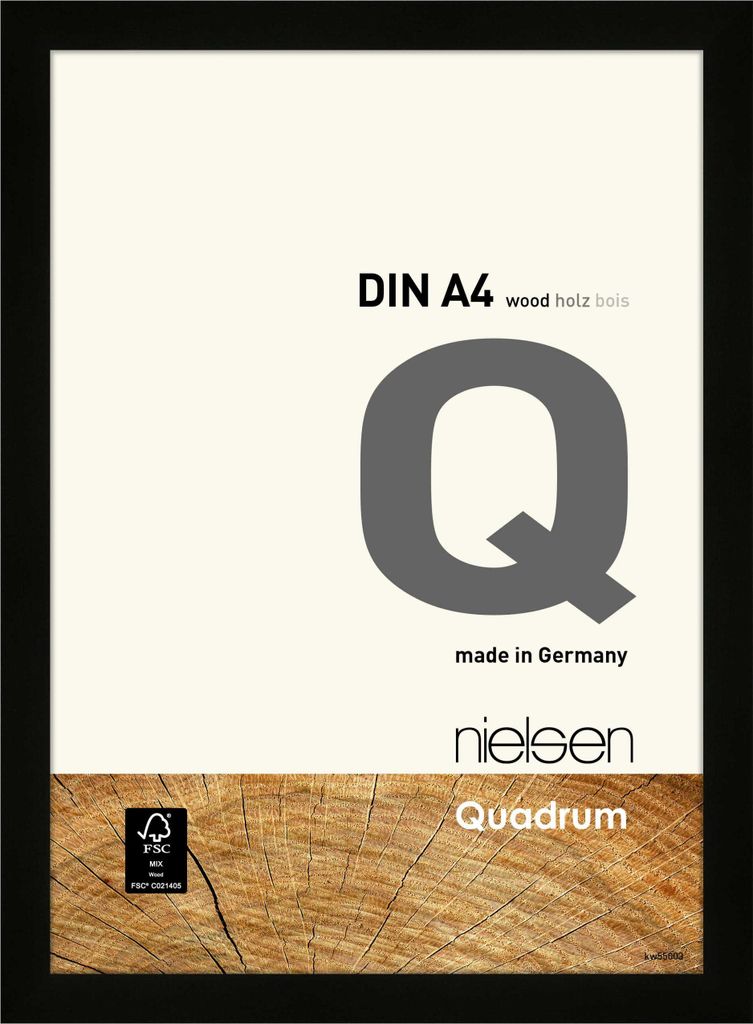 nielsen Holz Bilderrahmen Quadrum, 21x29,7 cm (A4), Schwarz