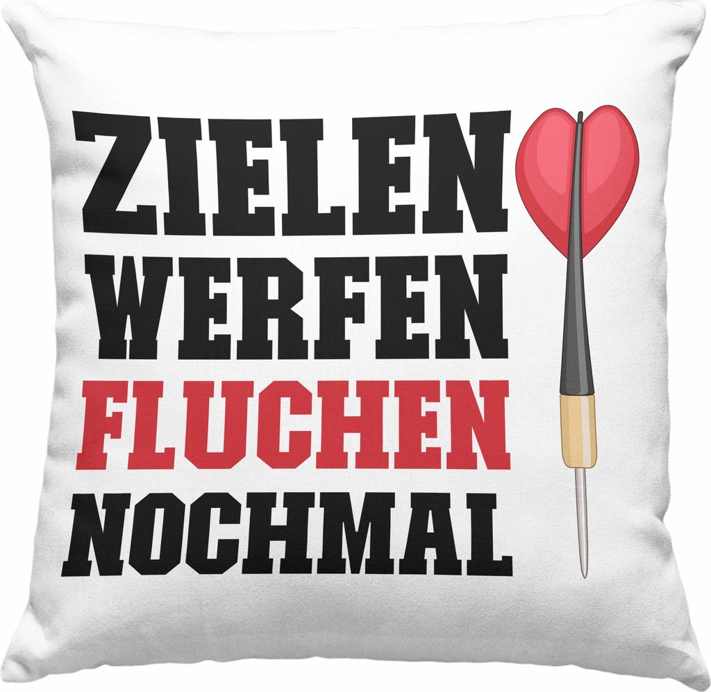 Trendation - Dart Deko-Kissen mit Füllung 40x40 Dartpfeil Produktbild 
