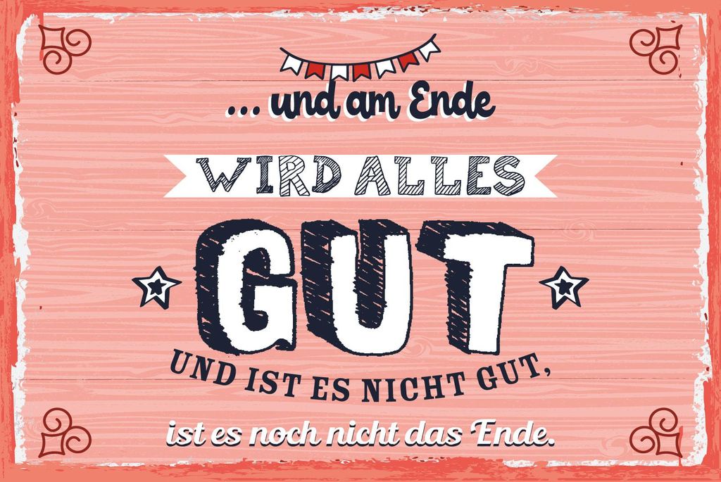 vianmo Holzschild 20x30 cm und am Ende wird alles Gut