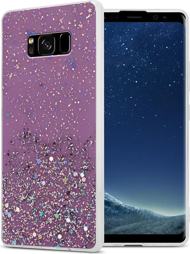 Cadorabo custodia per Samsung Galaxy S8 PLUS custodia protettiva in viola custodia del telefono cellulare TPU custodia glitter cover custodia glitter