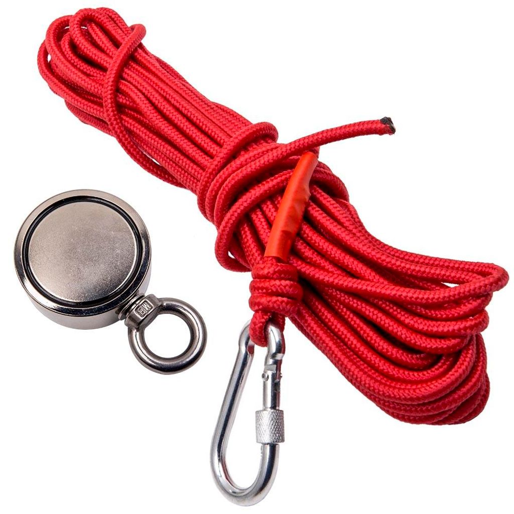 Bergemagnet Set Magnetangeln 240 Kg Stark Neodym Ösenmagnet mit 10m Seil