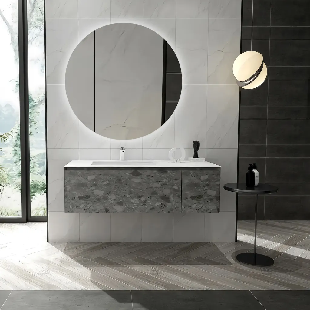 Optimiser le rangement et l'éclairage : armoire de toilette LED Ø80 cm