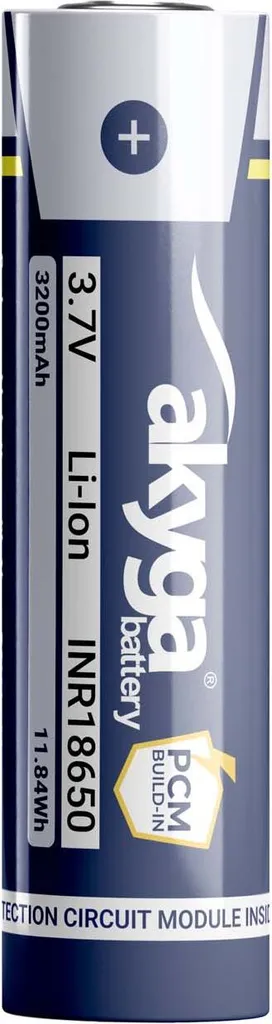 Batterie Li-Ion INR18650 Akyga AKY2461 3200mAh avec circuit de protection