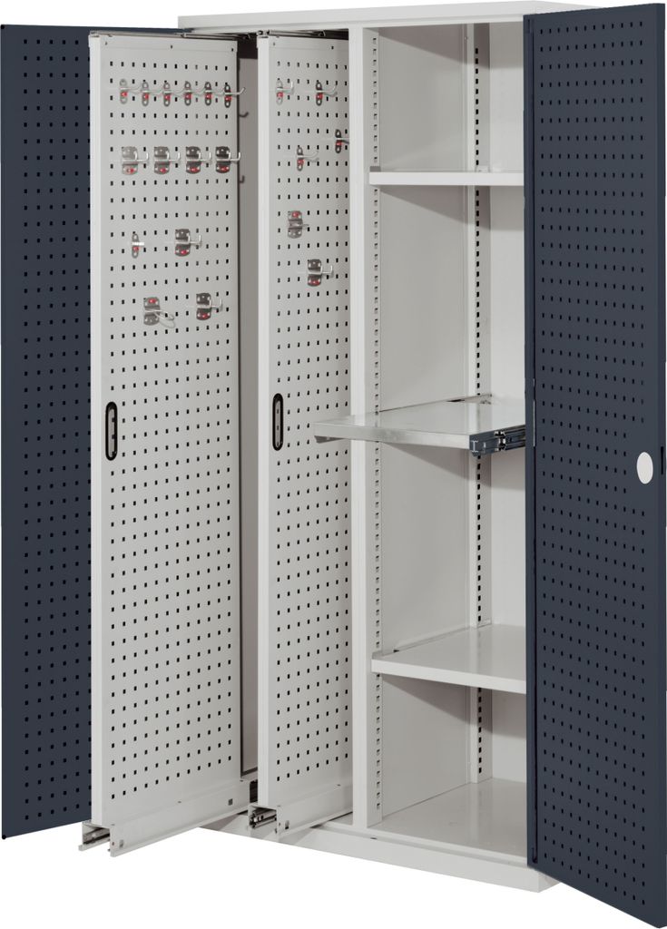 Kappes RasterPlan Vertikalschränke 1950x1000x600mm Modell 84 Lochplattentüren anthrazitgrau