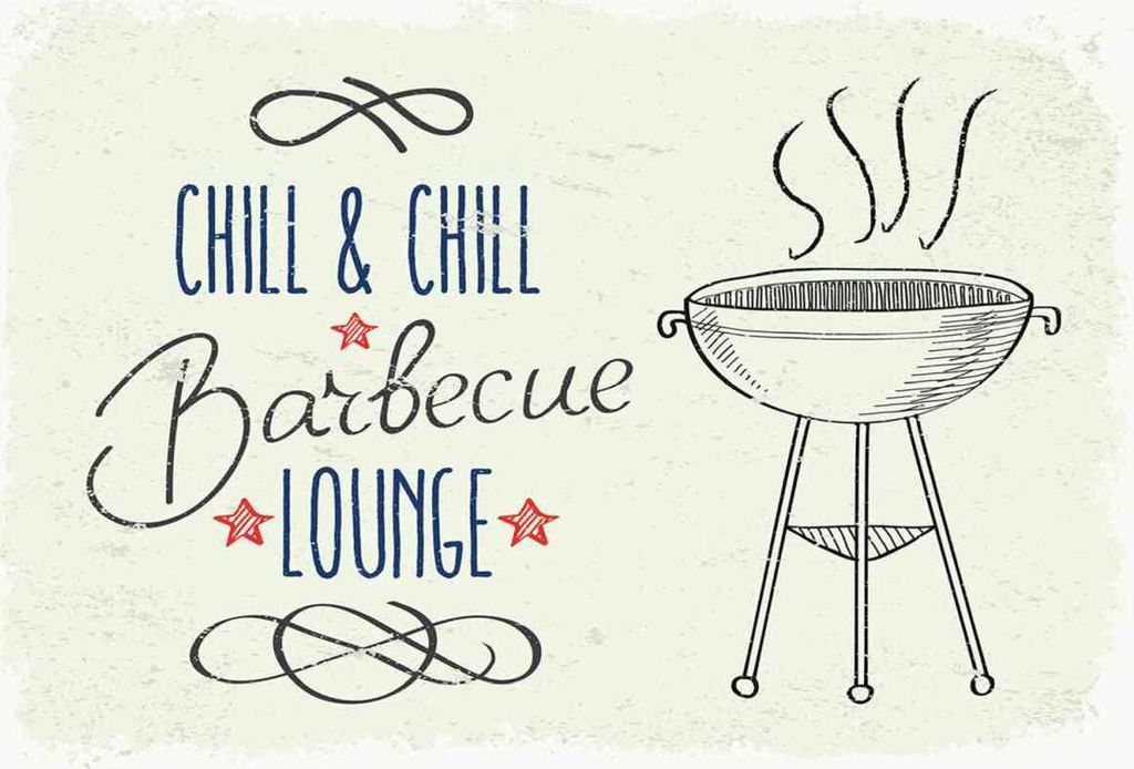 vianmo Holzschild 20x30 cm Chill & Chill Barbecue Lounge