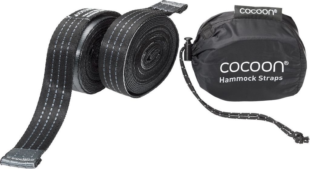 Cocoon Hammock Straps , high-strength Polyester, black/grey