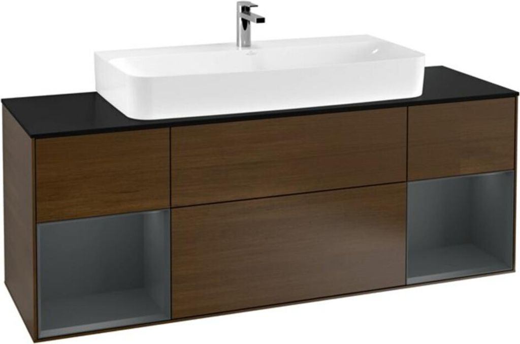V&B Waschtischunterschrank Finion 160cm, Reg md m lacquer, Walnut veneer