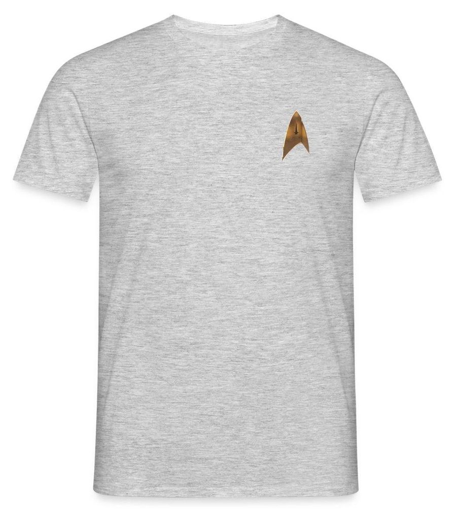 Spreadshirt Star Trek Delta Abzeichen Uniform Goldmuster Männer T-Shirt, 4XL, Grau meliert