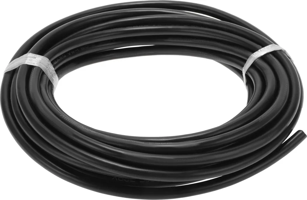 Câble d'Alimentation Noir 12AWG 9M - Fil de Terre avec Gaine Souple
