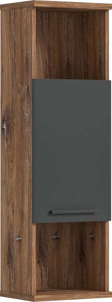 Armoire suspendue haute Rootz Ramon en bois gris - Meuble de salle de bain