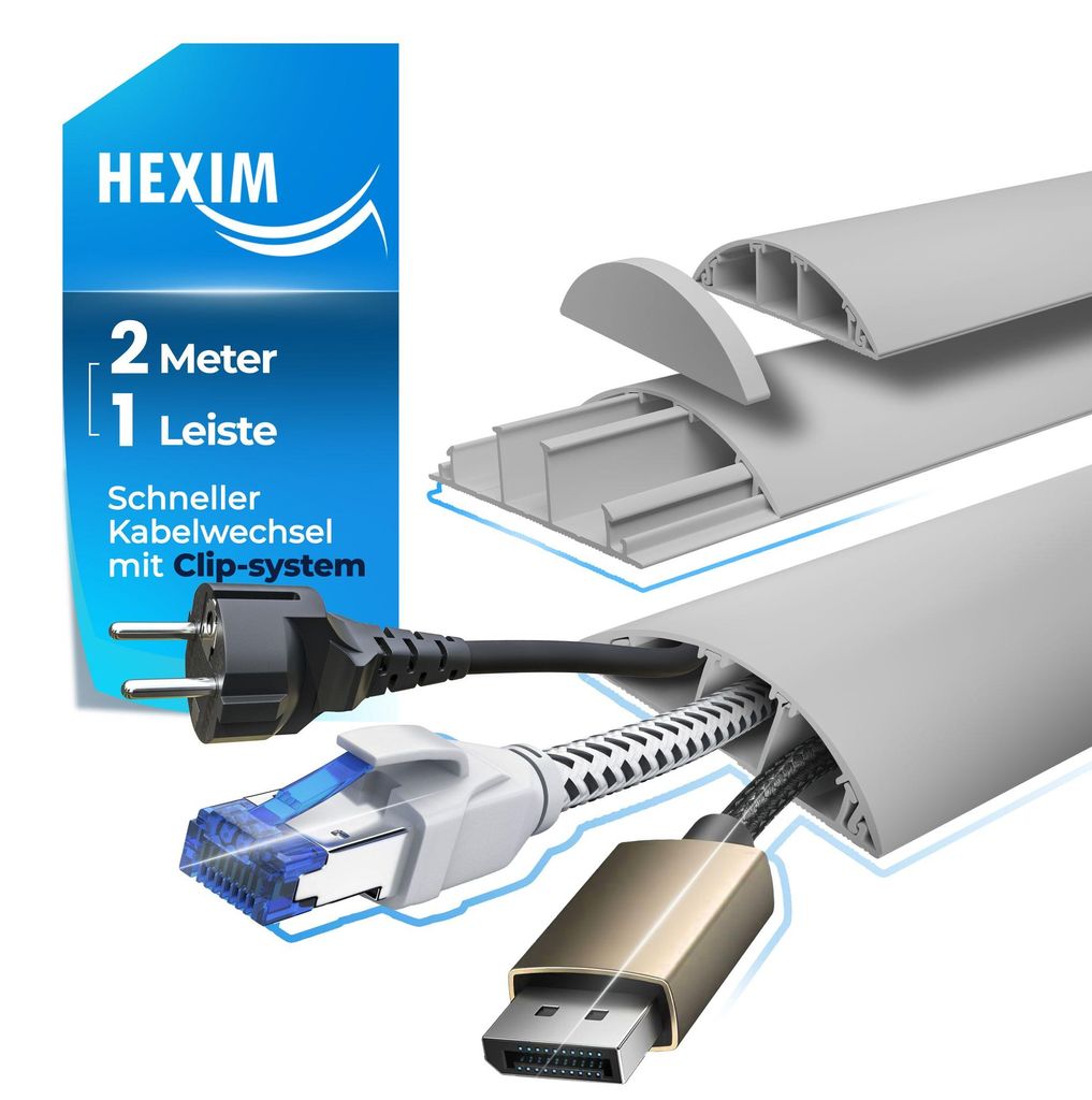 HEXIM Kabelkanal 1-8 Meter 68x18mm PVC Kunststoff Produktbild 