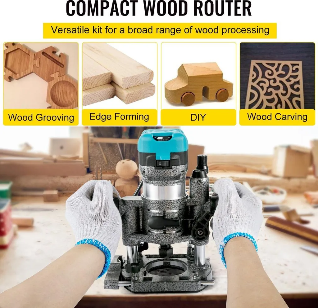 Outil à fraiser le bois 710W pour menuiserie avec base plongeante kit - 2