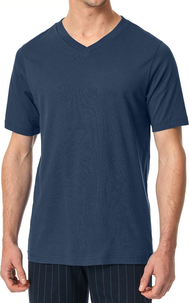 Schiesser Herren T-Shirt V-Ausschnitt Gr. 54 royal