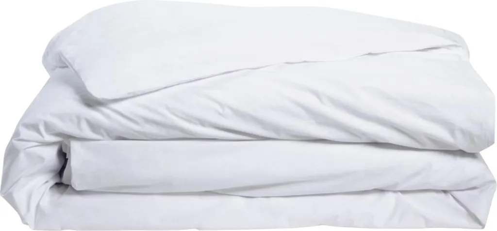Housse de Couette 140x200cm en Percale de Coton Blanc - Linge de Lit Chic