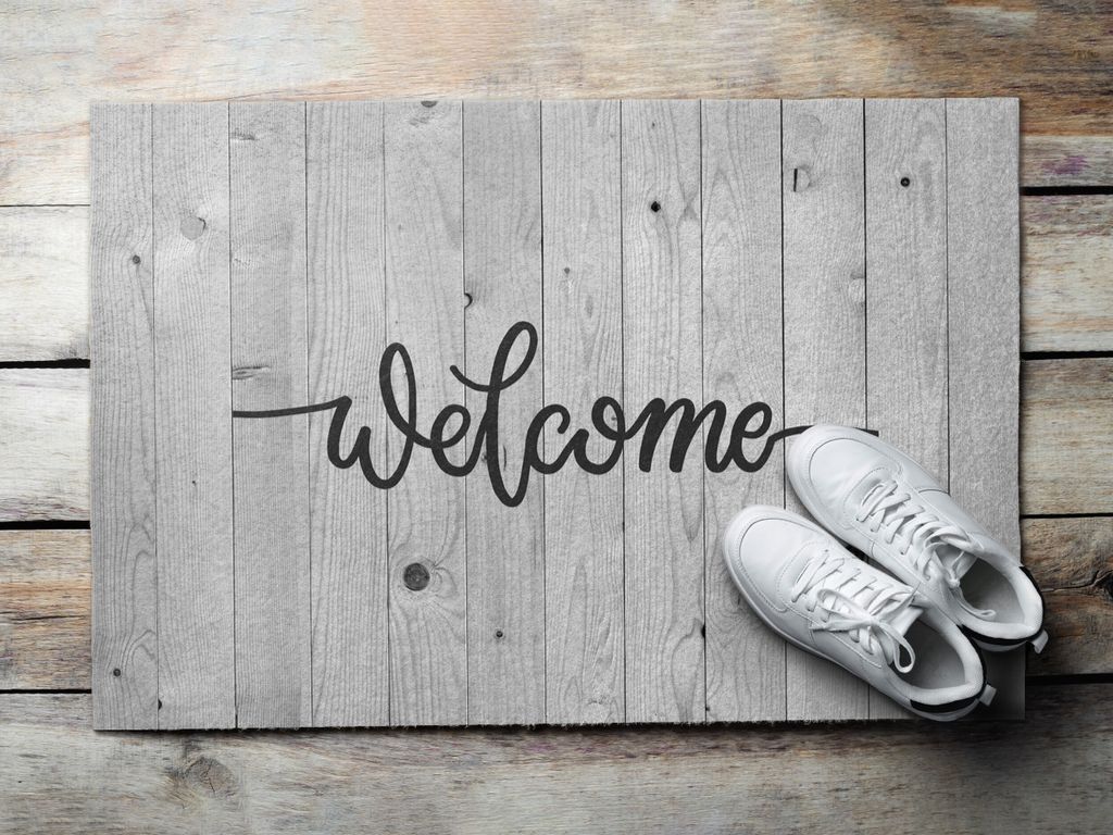 Fußmatte Aussen - Schuhmatte Haustür- Schmutzfangmatte Türvorleger - Outdoor Teppich Schmutzfänger - 60x40 cm - Holzbretter