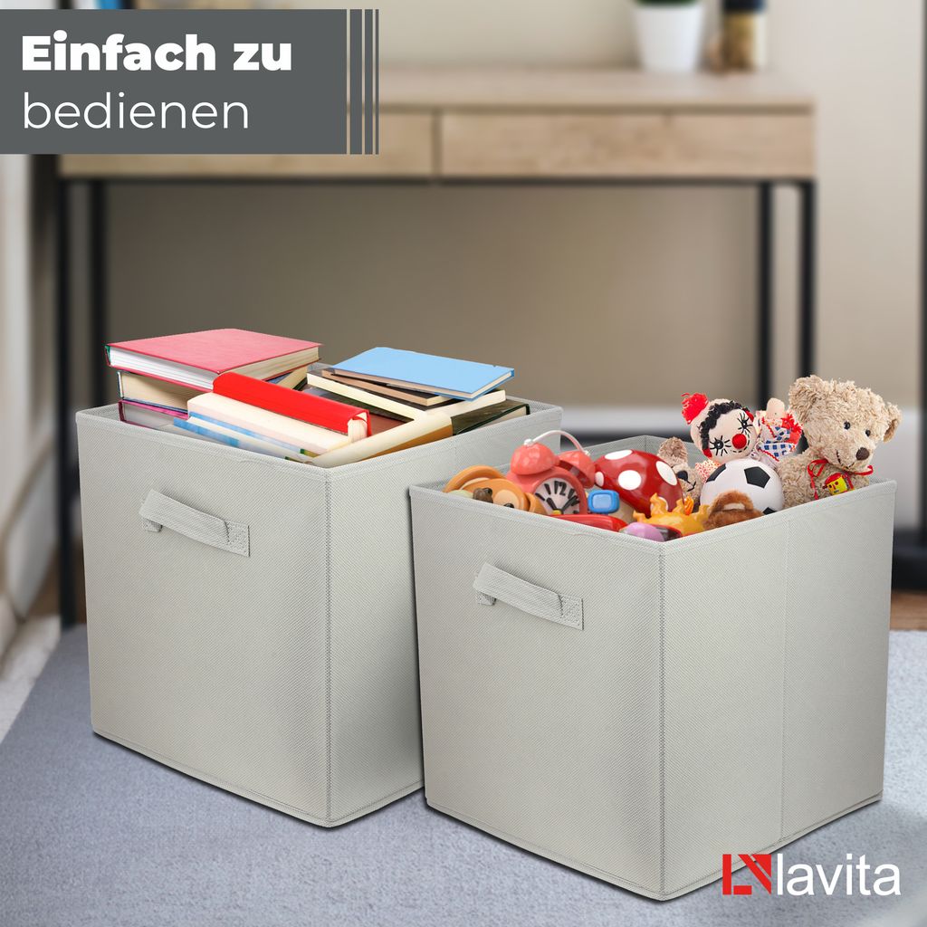 Lavita Faltbare Aufbewahrungsboxen - 4 Stück Organizer 15x31x15 Cm Hellbraun