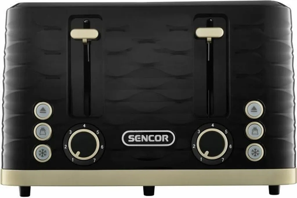 Grille-pain familial 4 fentes SENCOR - Petit-déjeuner rapide 1600W Noir