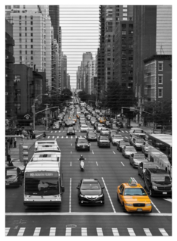 Wallario Duschmatte Antirutschmatte Badmatte Fußmatte New York Yellow Taxi I, Größe ca. 90 x 65 cm
