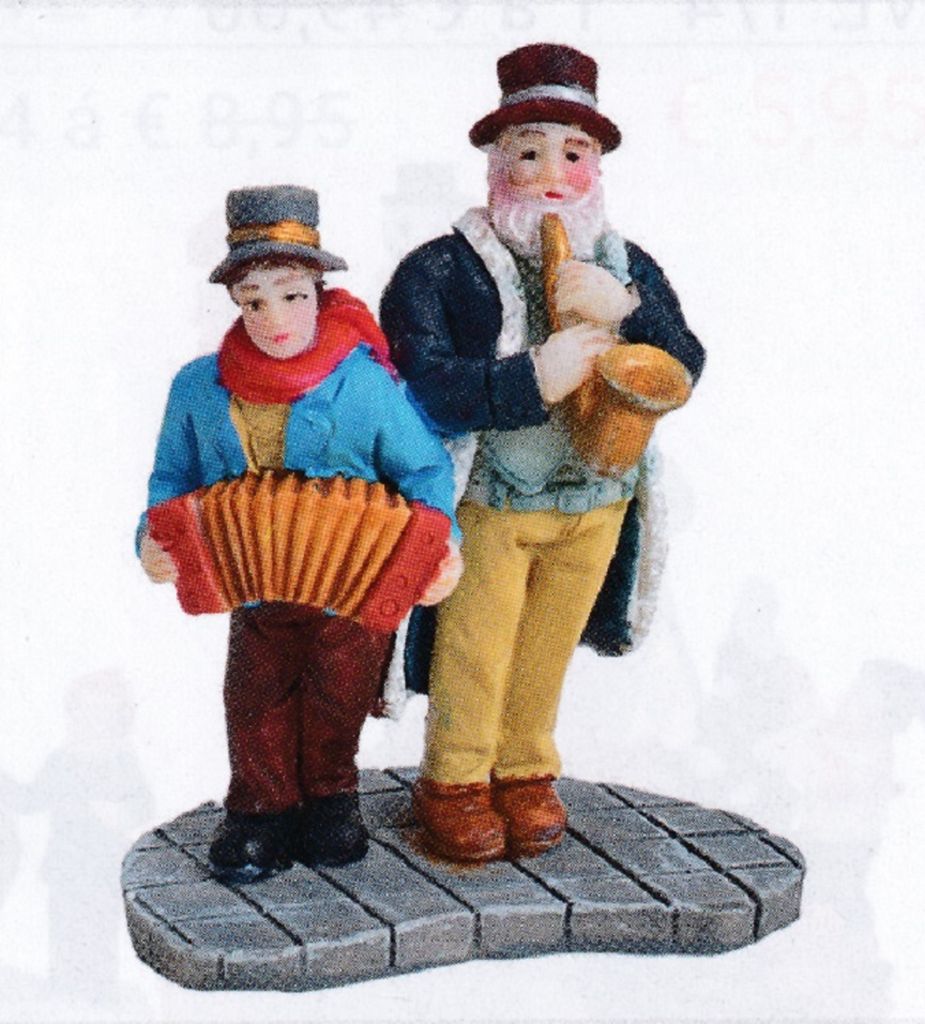 Wurm Figur Weihnachtsdorf - Zwei Straßenmusiker