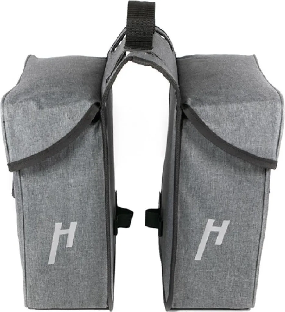 Sacoche double Haberland Basic M 3.0 grise 25L pour porte-bagages vélo