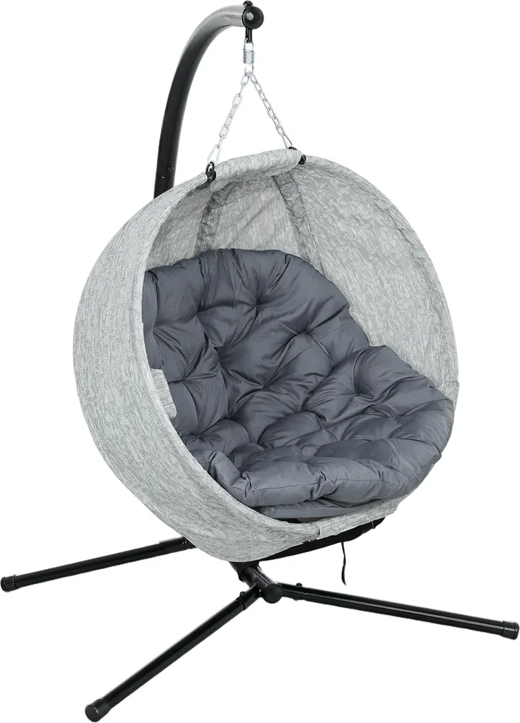 Balancelle Suspendue de Jardin Pliable - Fauteuil Œuf Design Outsunny
