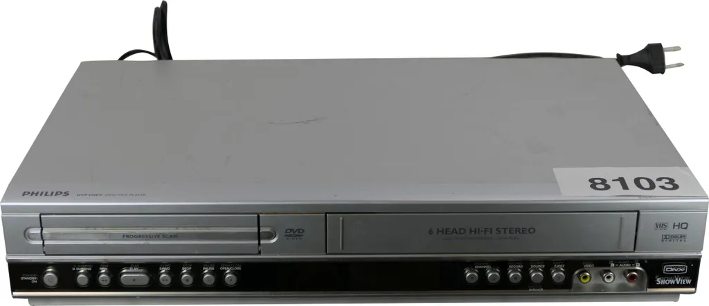 Magnétoscope VHS et Lecteur DVD Philips DVP3100V/19 - Combo 2-en-1 Noir