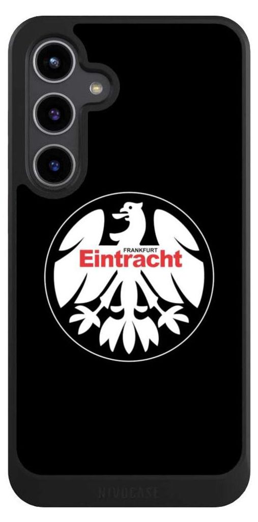 NIVOCASE Hülle für Samsung Galaxy S24+ Handyhülle NIVOcore Case Schwarz Eintracht Frankfurt Offizielles Lizenzprodukt SGE