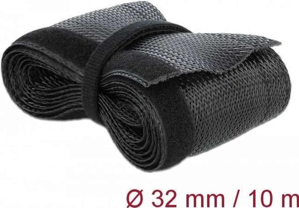 Gaine câbles scratch 10m x 32mm noire : finissez-en avec le désordre