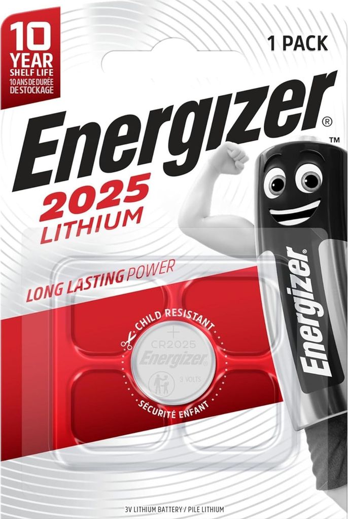 Pile ENERGIZER CR2025 Lithium, paquet de 1 Image du produit 