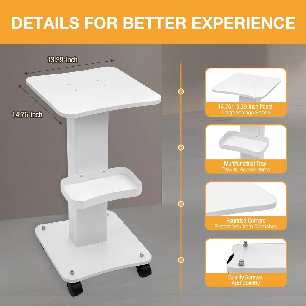 Desserte mobile de rangement pour matériel de soins - Support Blanc - 8