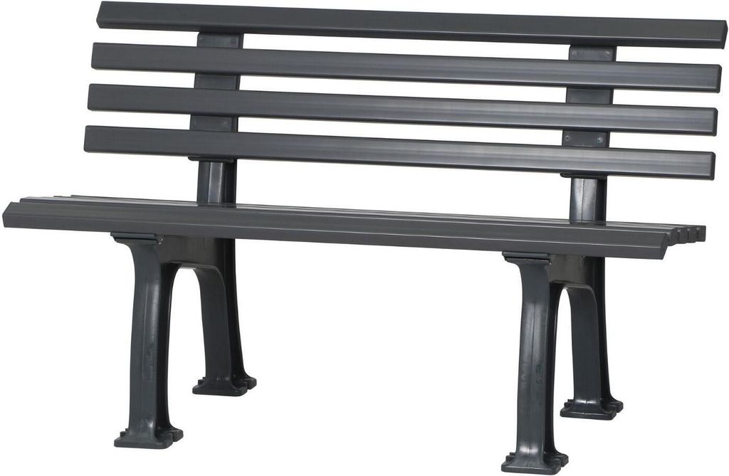 Gartenbank Antigua | 2-Sitzer | Graphitgrau | HxBxT 74x120x54cm | Witterungs- & UV-beständiger Kunststoff | Parkbank Sitzbank Außenbereich Garten...