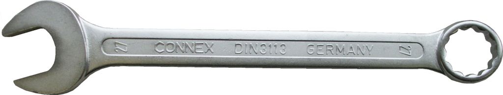 CONNEX Gabel-Ringschlüssel 27 mm, abgewinkelt, Chrom-Vanadium, COX539027