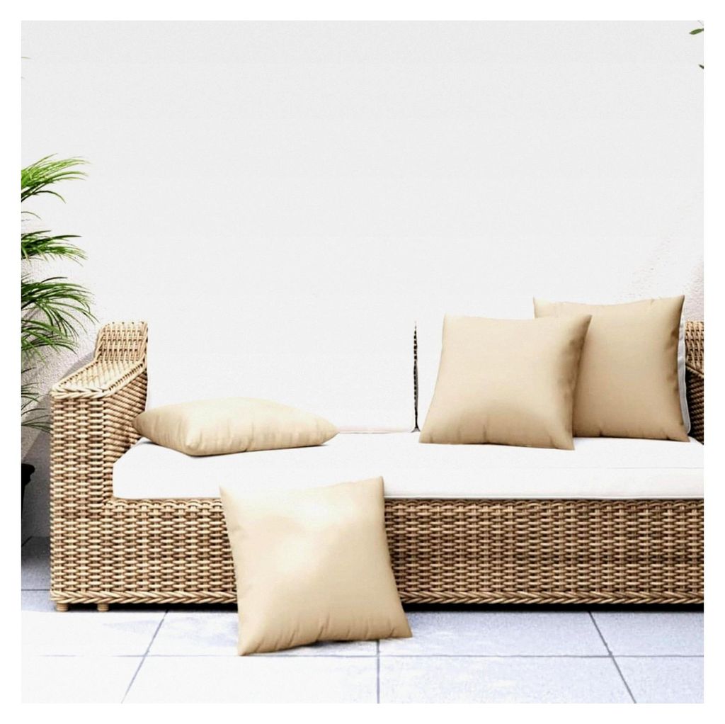 Beige Polsterkissen 40x40cm, UV-beständig, wasserabweisend, für Garten und Innenräume - 4er Set