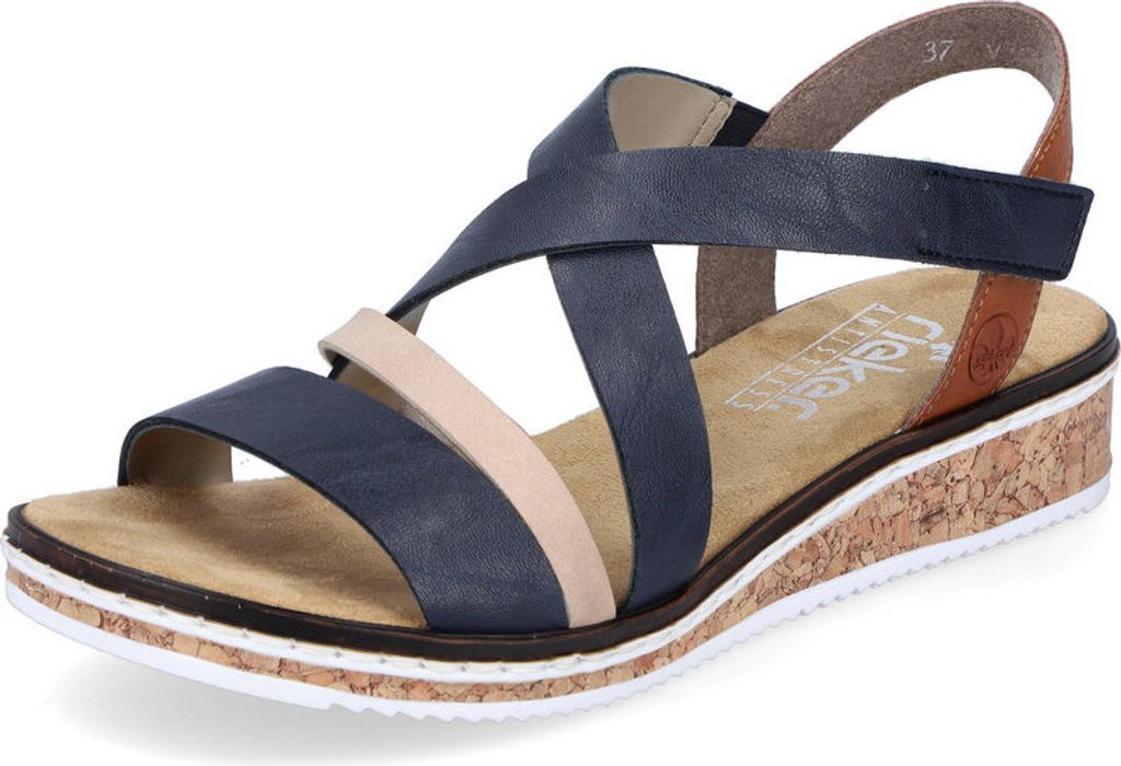 Rieker sandalo donna blu-beige, Colore:blu, Taglia UE:40 Immagine del prodotto 