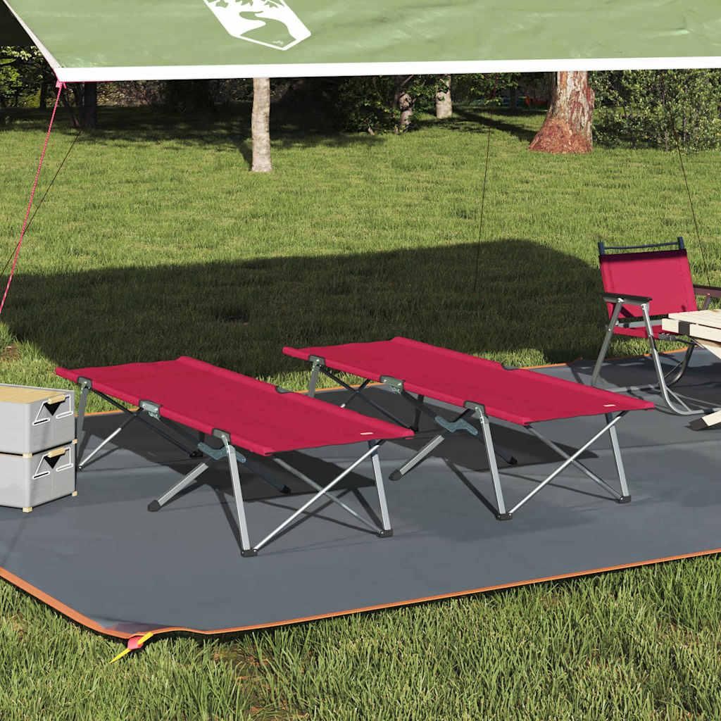 "2026 MODERNE"Klapp Schlafbett fürs Camping 2 pcs Rot 194x62,5x42,5cm Promotion250851 - Sonstige Sportausrüstung