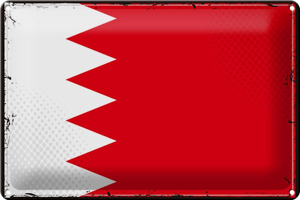 Blechschild Flagge Bahrains 30x20cm Retro Flag of Bahrain