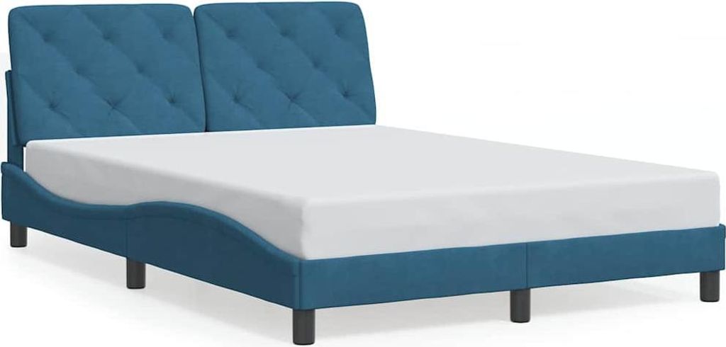 vidaXL Bettgestell ohne Matratze Blau 140x200 cm Samt