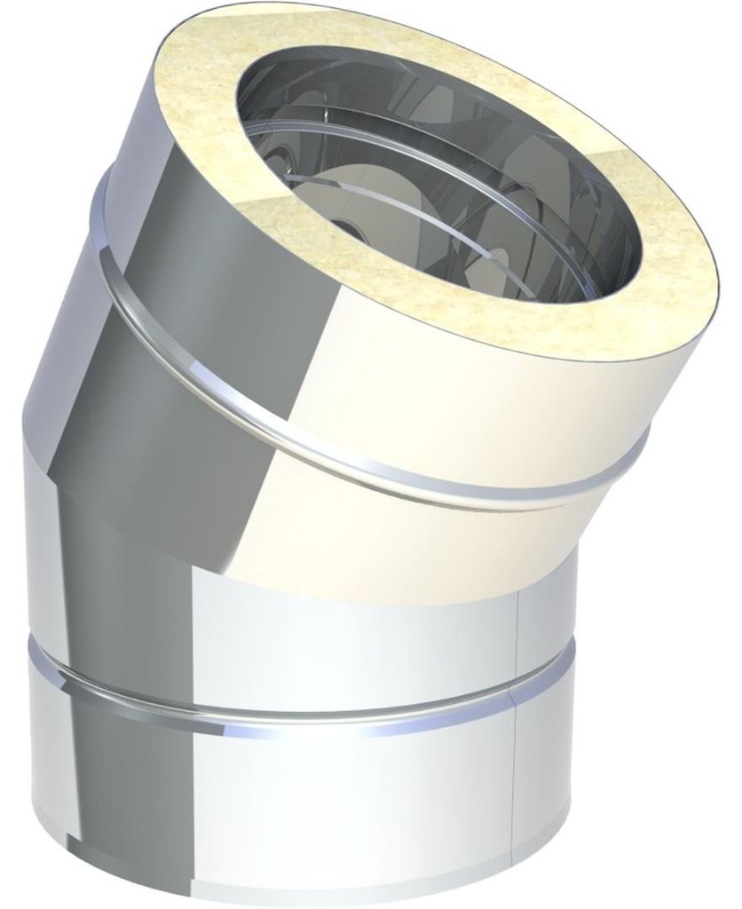 Jeremias DW-FU Edelstahl Abgassystem Doppelwand Winkel 30 Grad Innendurchmesser 500mm für Öl Gas Festbrennstofffeuerstätten