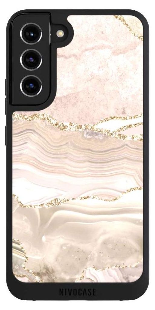 NIVOCASE Handyhülle für Samsung Galaxy S22+ Hülle NIVOpure Case Schwarz Glitzer Look Marmor Utart