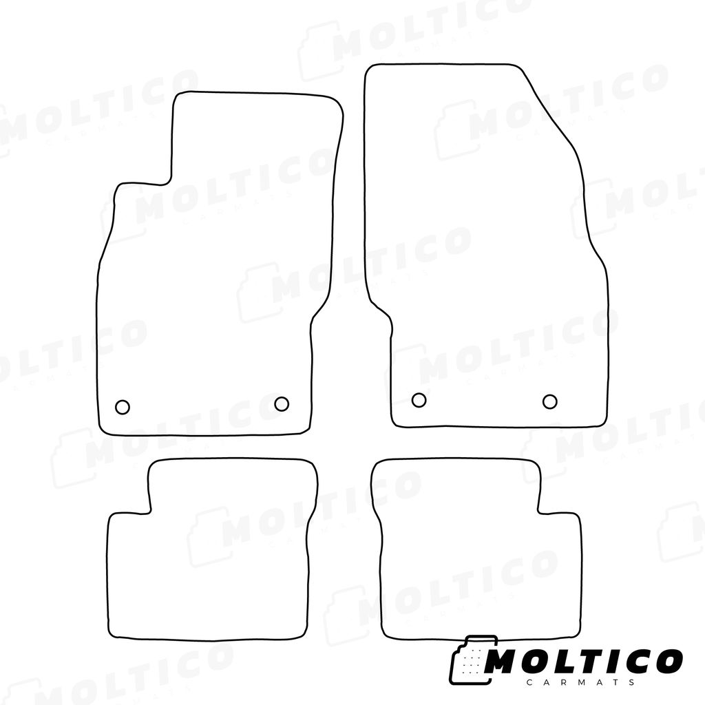 Moto-MOLTICO Velours Fußmatten Auto - 4-teiliges Set Für Opel Corsa E (2015-2019)